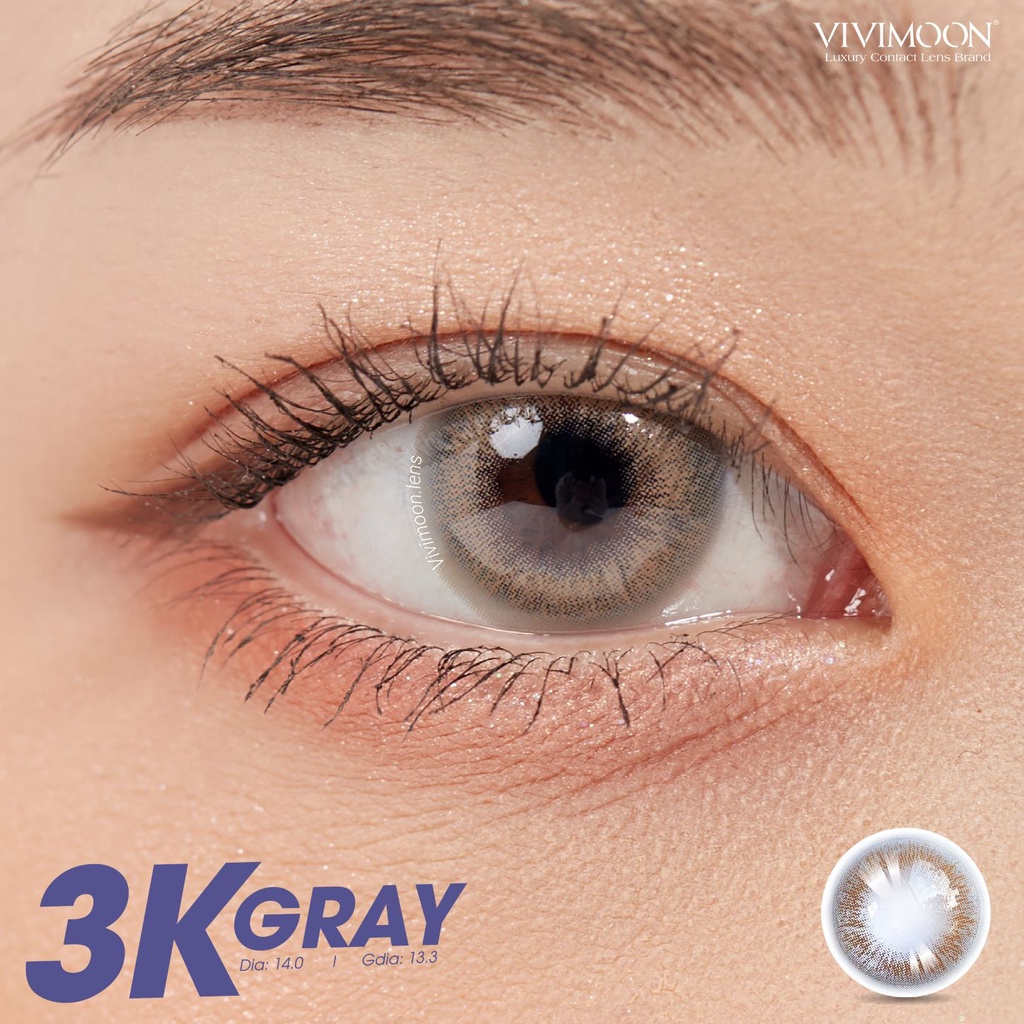 Lens cận xám cho mắt thở 3K Gray Vivimoon