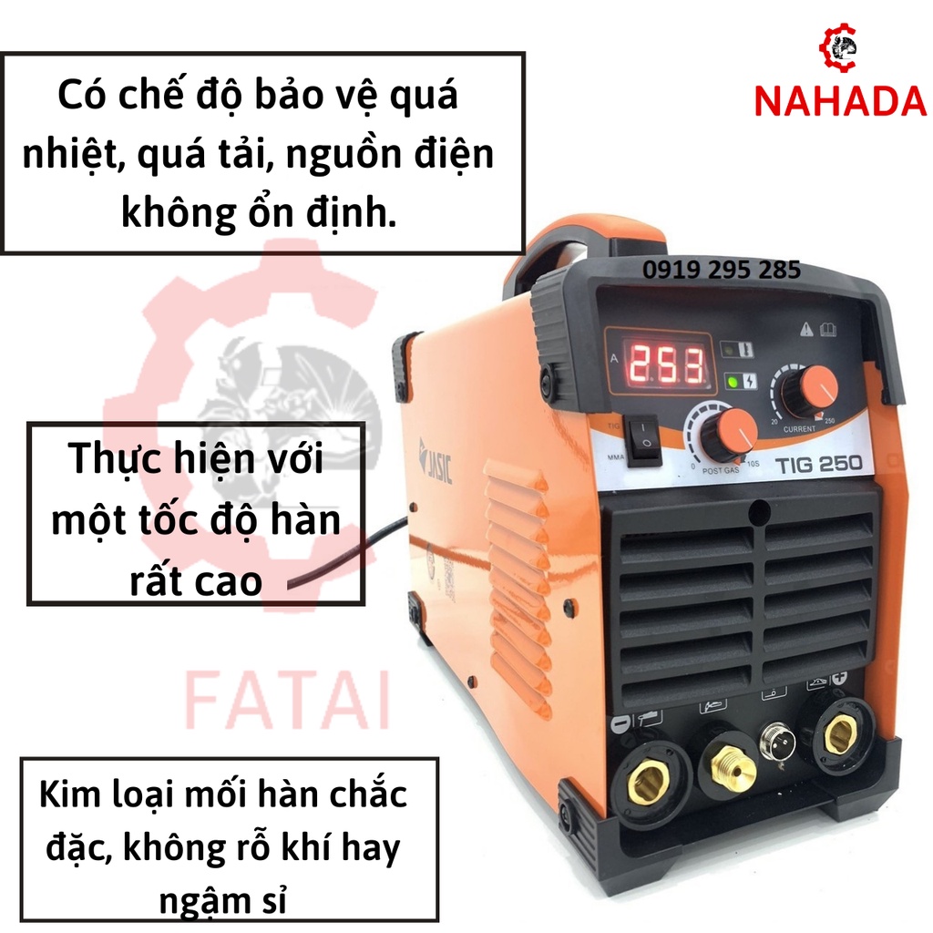 Máy Hàn Jasic Tig 250A Máy 2 Chức Năng Điện Tử Cầm Tay KÈM ĐỒNG HỒ KHÍ