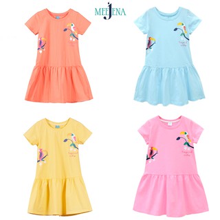 Đầm bé gái tay ngắn MEEJENA cho bé từ 14-38 kg, Vải 100% COTTON 4C - 1907