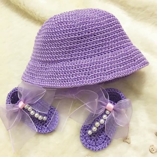 Set giày mũ ajuma cho bé