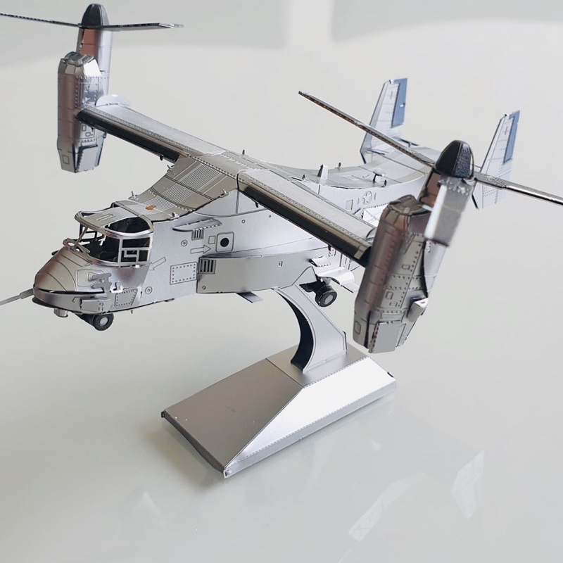 Mô hình 3D kim loại máy bay trực thăng đa nhiệm V-22 Osprey Mỹ, Mô hình lắp ráp 3D thép không gỉ cao cấp - Chưa lắp