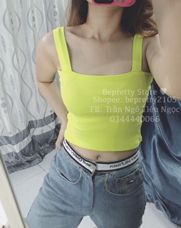 Áo croptop 2 dây bản lớn