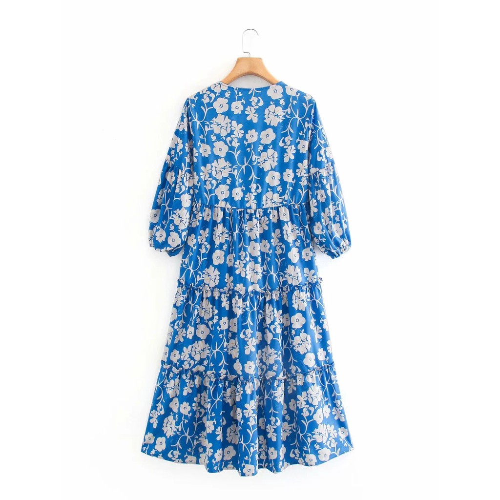 Đầm Zara hoa xanh babydoll đáng yêu DH2BBDG52N9