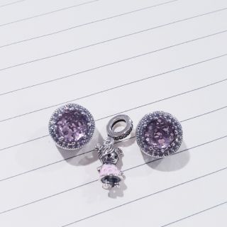 Charm bạc s925 set bé gái hồng bamoer