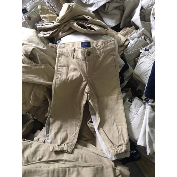 Quần bé trai CHIPBONG hàng dư quần jogger kaki bé trai hai túi hông 2 màu nâu vàng than form Á size từ 4-14 tuổi