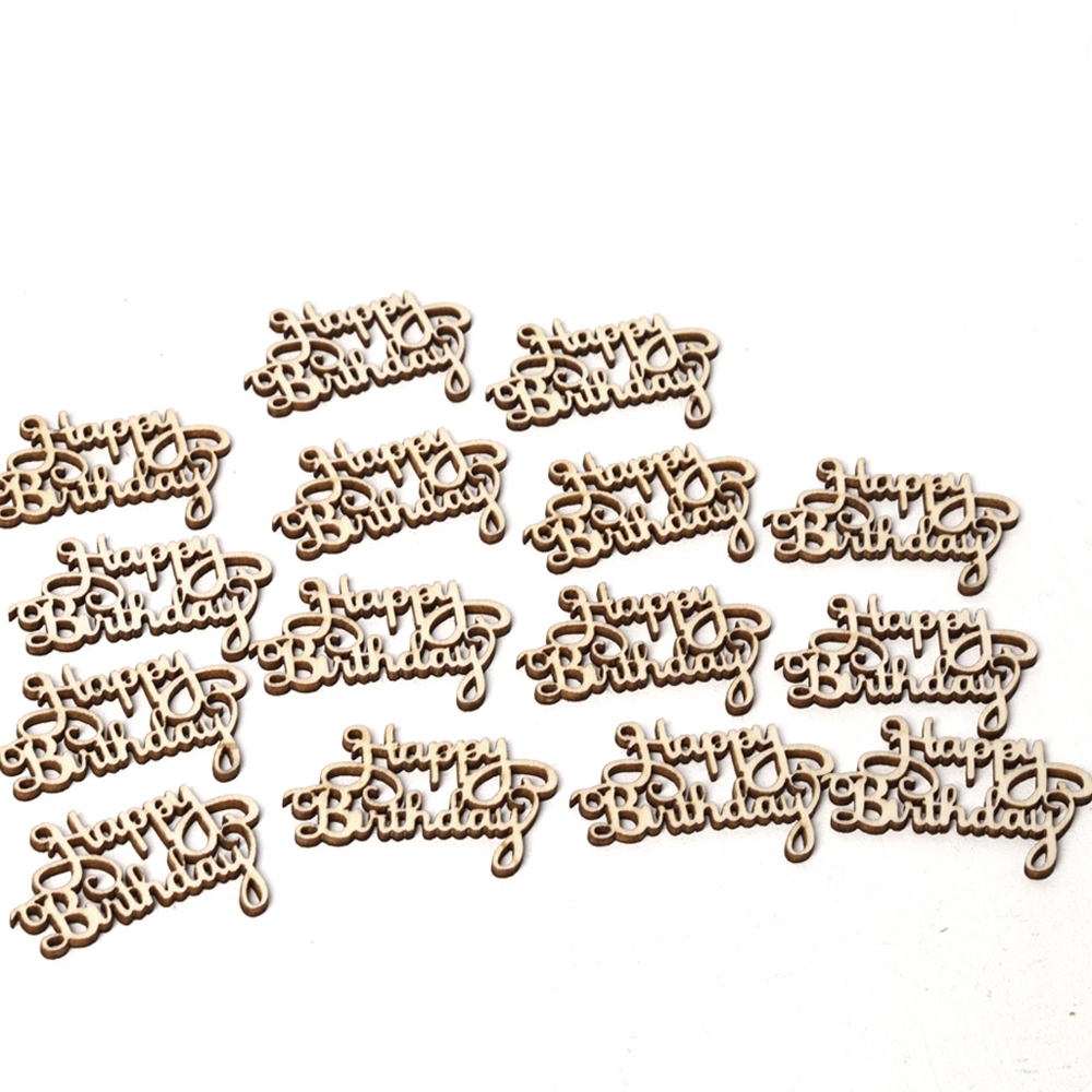 Bộ 15 Miếng Gỗ Khắc Chữ Dùng Để Trang Trí