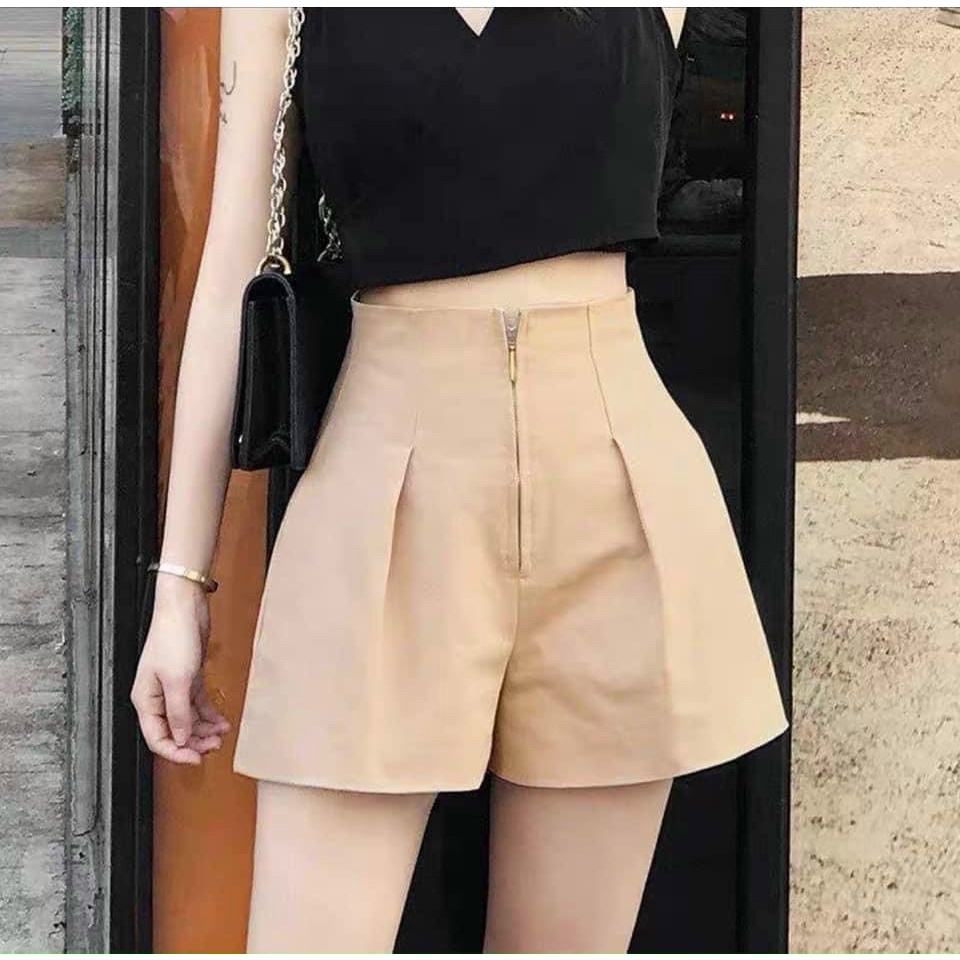 Quần short thời trang nữ quần đùi nữ có khóa trước hàng đẹp ống rộng PANOSI - Mã Q636