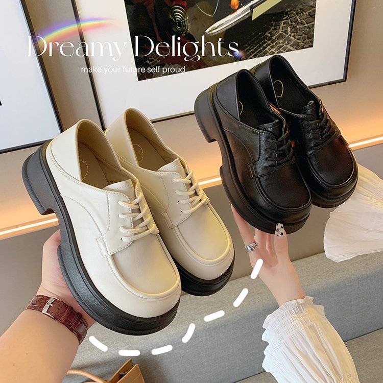 Giày Da Đế Dày Thời Trang Mùa Hè Phong Cách Retro Cho Nữ