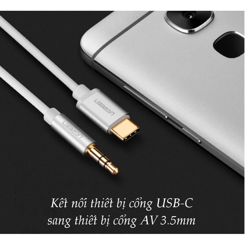 [HOT] Cáp USB-C sang AV 3.5mm dạng dây xoắn dài 0.5m-1m UGREEN AV143 - Hàng chính hãng