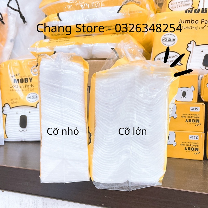 Bông Miếng Moby Cỡ Lớn 100 Miếng Dùng Để Vệ Sinh Cho Bé 7,5*10cm