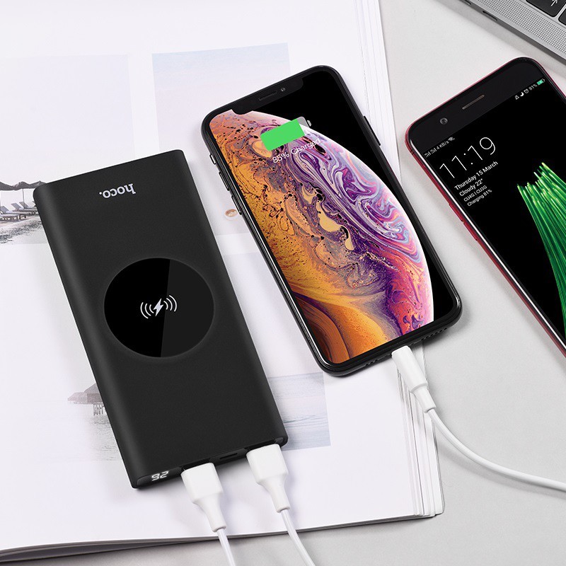 [Mã 252ELSALE hoàn 7% đơn 300K] Pin sạc dự phòng không dây Hoco J37 10.000mAh nhôm nguyên khối chính hãng chât lượng