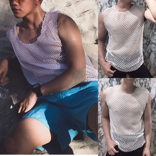 Áo tanktop lưới mắt to