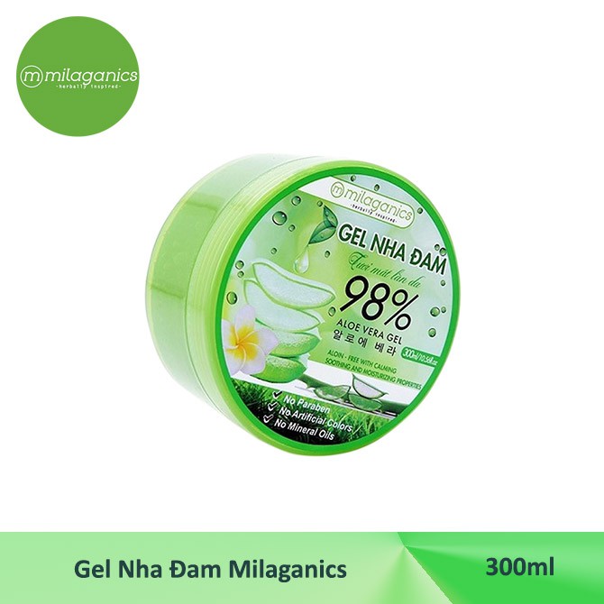 Combo 2 Gel Nha Đam Tươi Mát Làn Da Milaganics (300ml/Hộp)