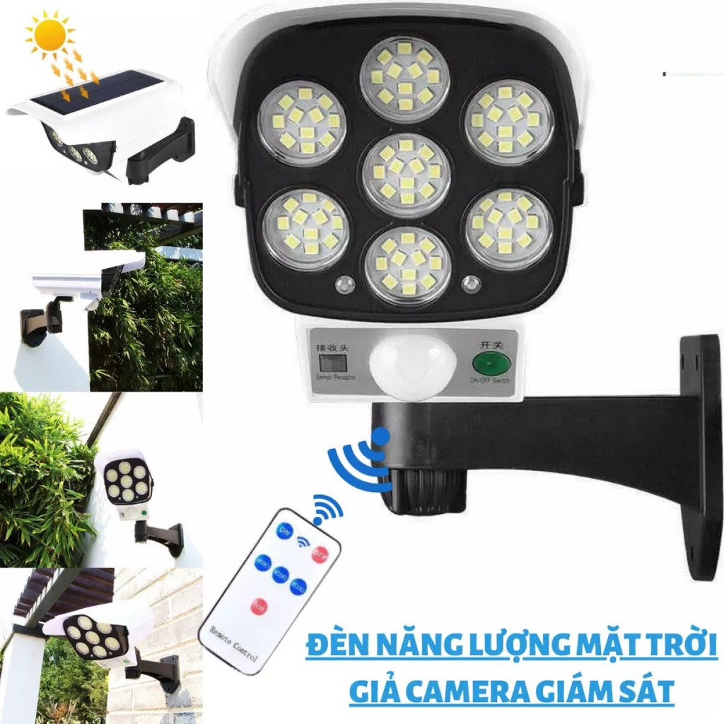 Đèn Năng Lượng Mặt Trời 84 Bóng LED Mô Hình Camera Quan Sát Cảm Biến Ánh Sáng 84 LED