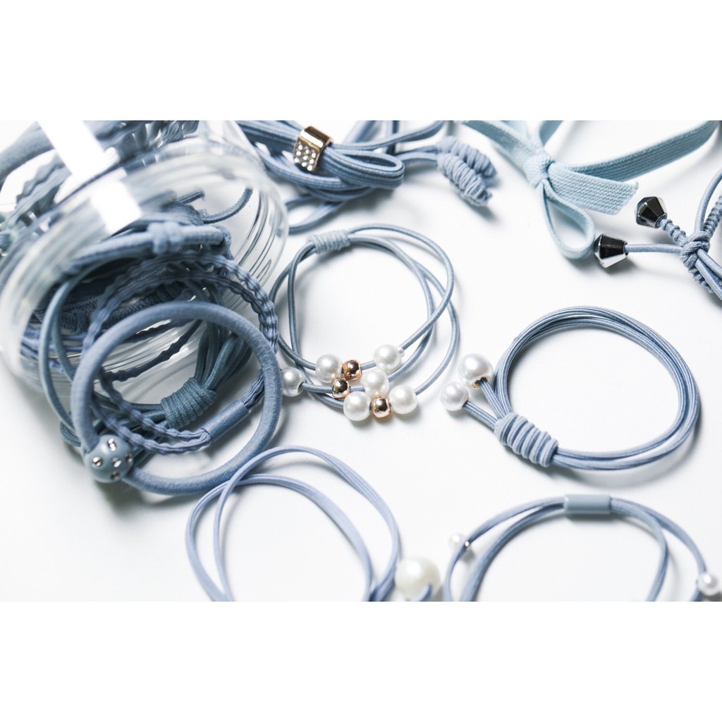 Bộ 12 thun cột tóc cực xinh-kèm hộp đựng cao cấp