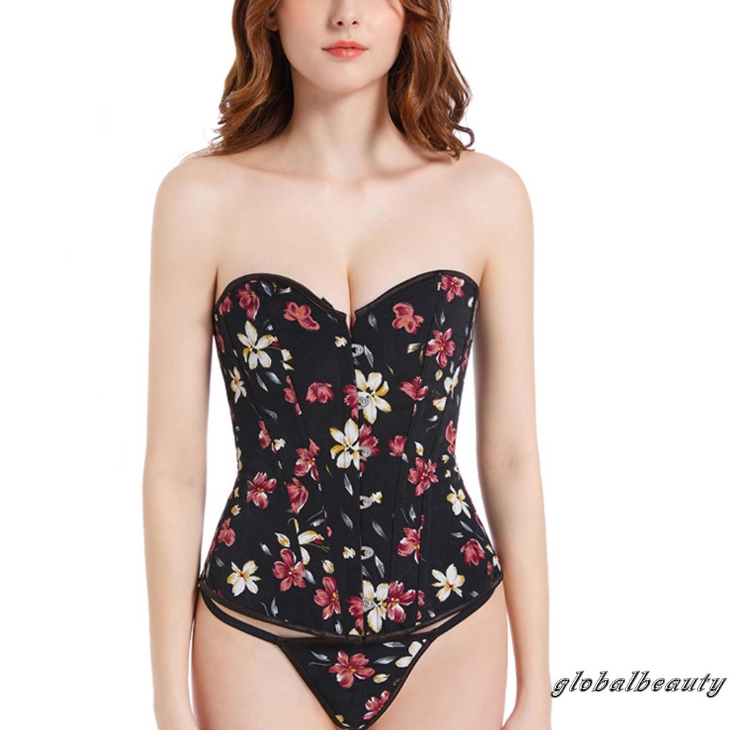 Áo corset không dây dạng ống cài khóa lưng in hoa thời trang định hình cơ thể gợi cảm cho nữ | BigBuy360 - bigbuy360.vn