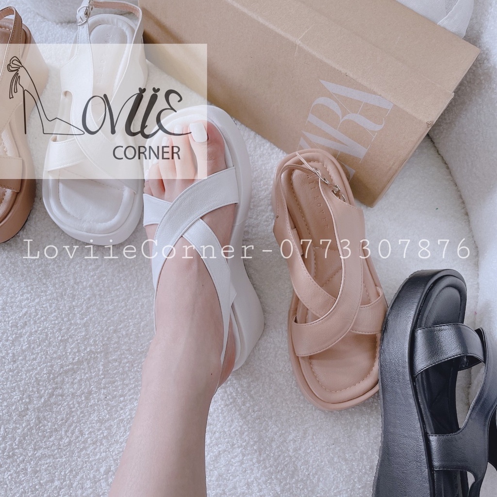 SANDAL XUỒNG LOVIIECORNER - GIÀY THỜI TRANG PHONG CÁCH NỮ TÍNH QUAI NGANG CHÉO ĐẾ BẰNG S220711