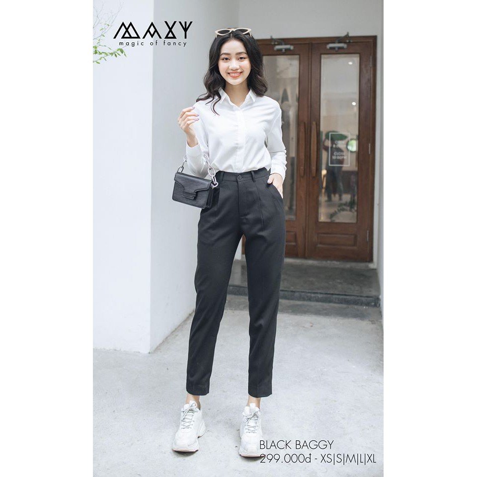 Quần baggy công sở màu đen black baggy Maxy Workshop | BigBuy360 - bigbuy360.vn