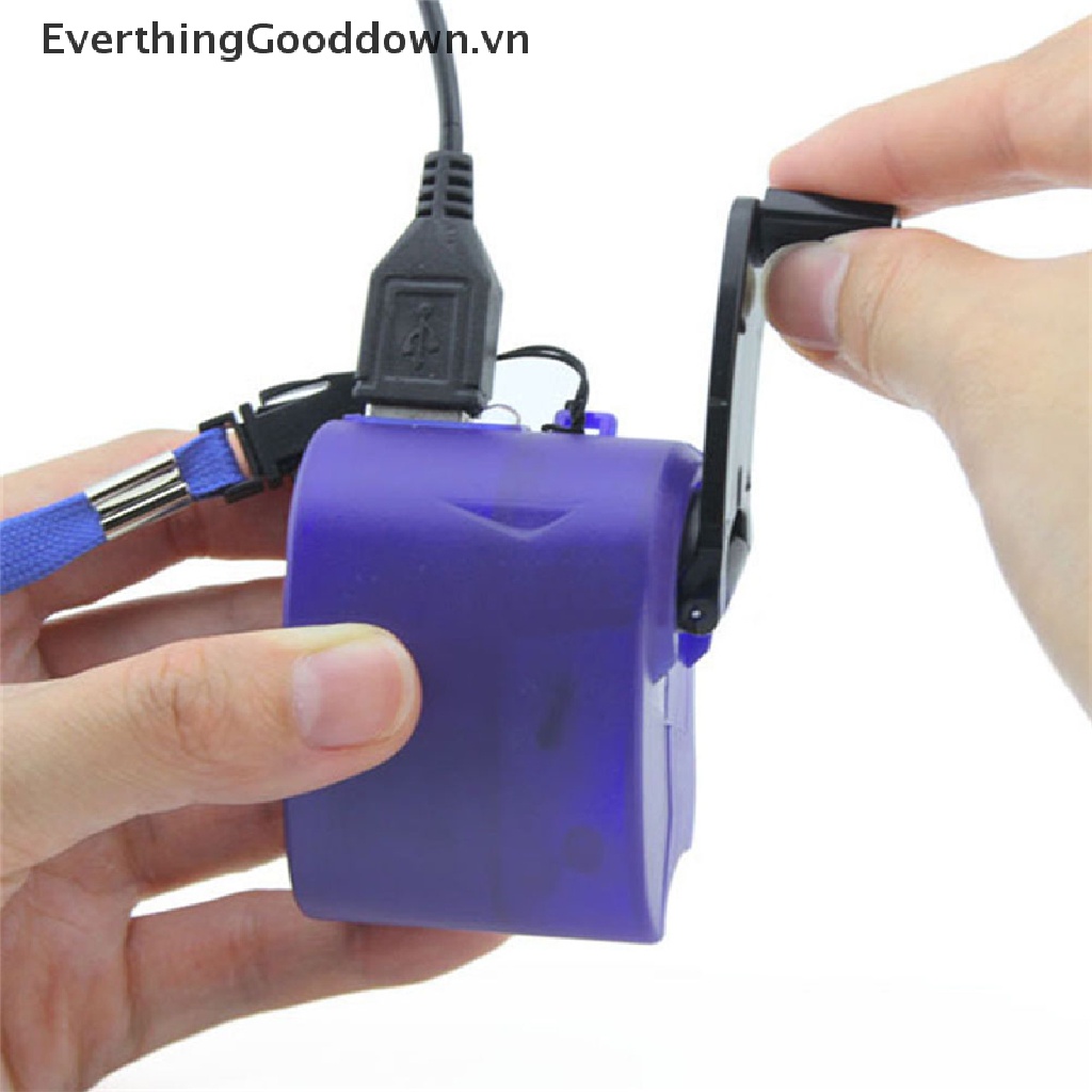 Everthinggooddown Bộ Sạc Khẩn Cấp USB Thủ Công Dynamo Cho MP4 Mobile PDA Pop