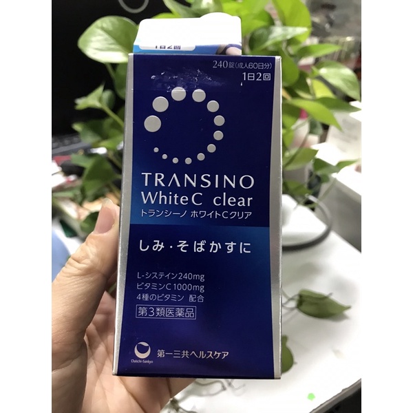 UỐNG TRẮNG DA MỜ NÁM TRANSINO WHITE C CLEAR 240 VIÊN