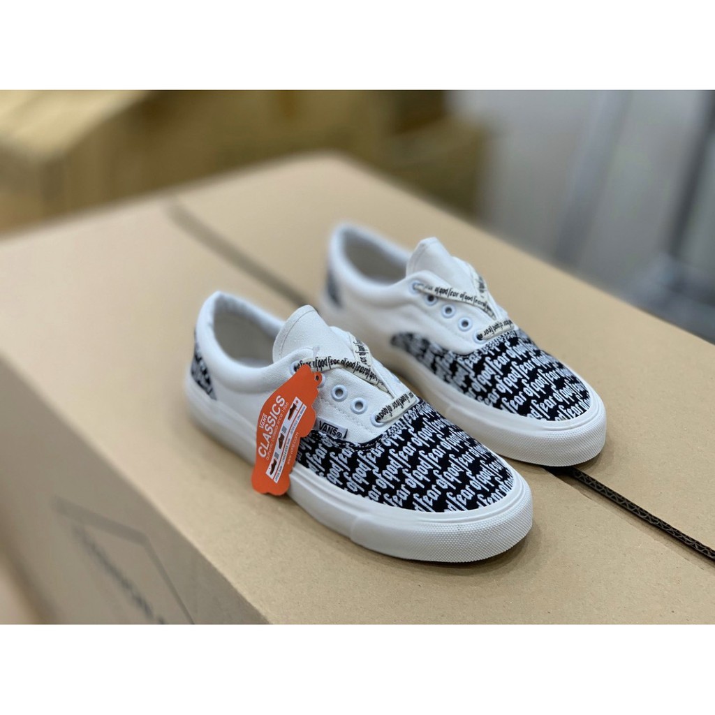 ✅[ Full Box + Bill ] Giày thể thao nam nữ sneaker FEAR OF GOD đen trắng - dây chữ