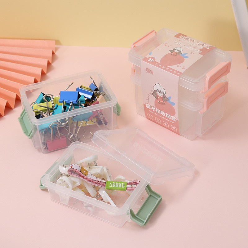 Hộp mini đựng đồ lặt vặt phim hoạt hình sáng tạo có khóa để bàn chống rơi  văn phòng phẩm tiện ích K78