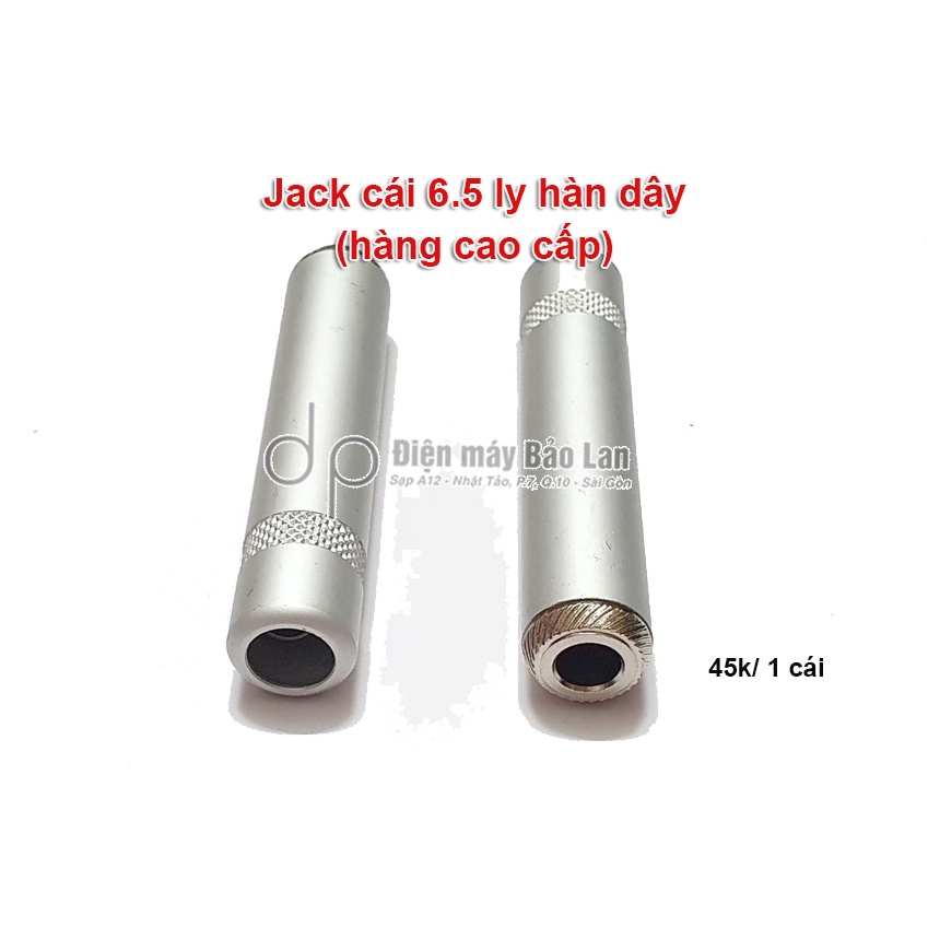 Jack cái 6.5 ly hàn dây, màu bạc, rất chắc và đẹp