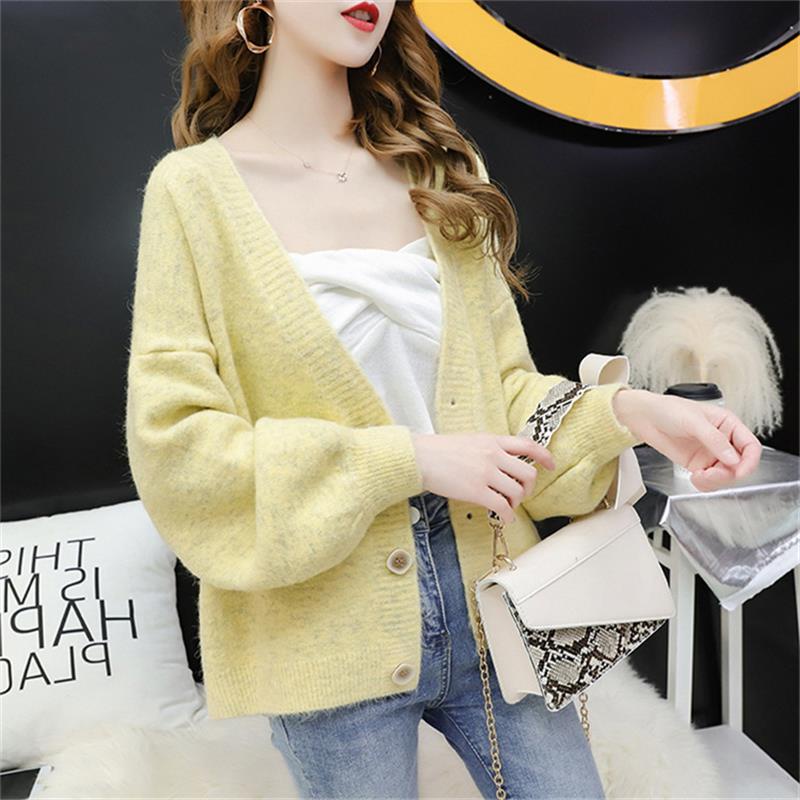 Áo Khoác Len nữ, áo Cardigan Len Mềm Mịn Dày Dặn Họa Tiết Cá Tính, Cardigan Nữ Cổ V Retro