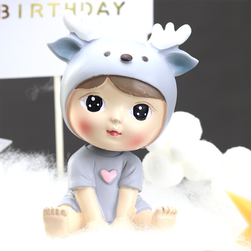 [SIÊU RẺ❤️] – Tượng Em bé tuần lộc (1 Cặp) - Trang trí bánh sinh nhật bánh kem