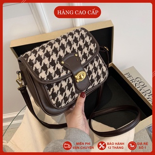 Túi xách nữ - túi đeo chéo nữ đẹp phong cách thời trang họa tiết răng sói phối da | dc20
