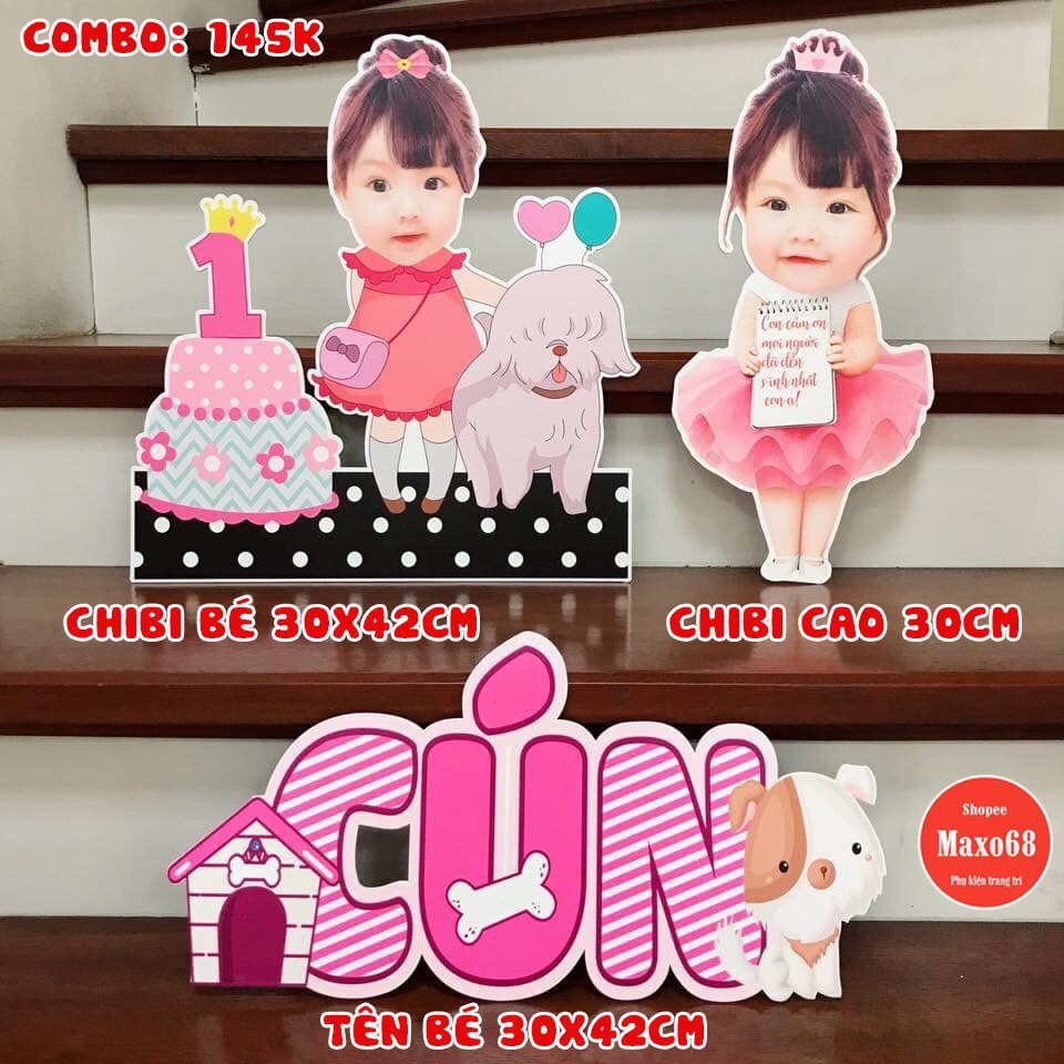 Chibi sinh nhật cho bé gái - Nhiều mẫu