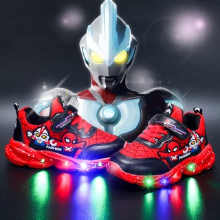 Giày Ultraman siêu nhân Người nhện dành cho bé trai có đèn phát sáng