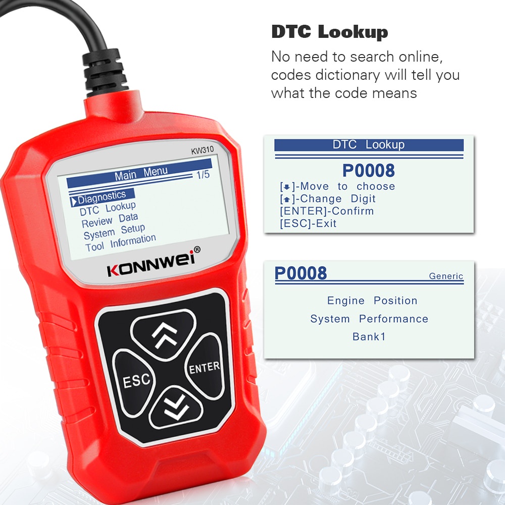 Konnwei kw310 obd2 Máy Quét Xe Hơi Khuếch Đại Ngôn Ngữ Nước Nga obd 2 Cho Ô Tô Ov2 Tốt Hơn elm327