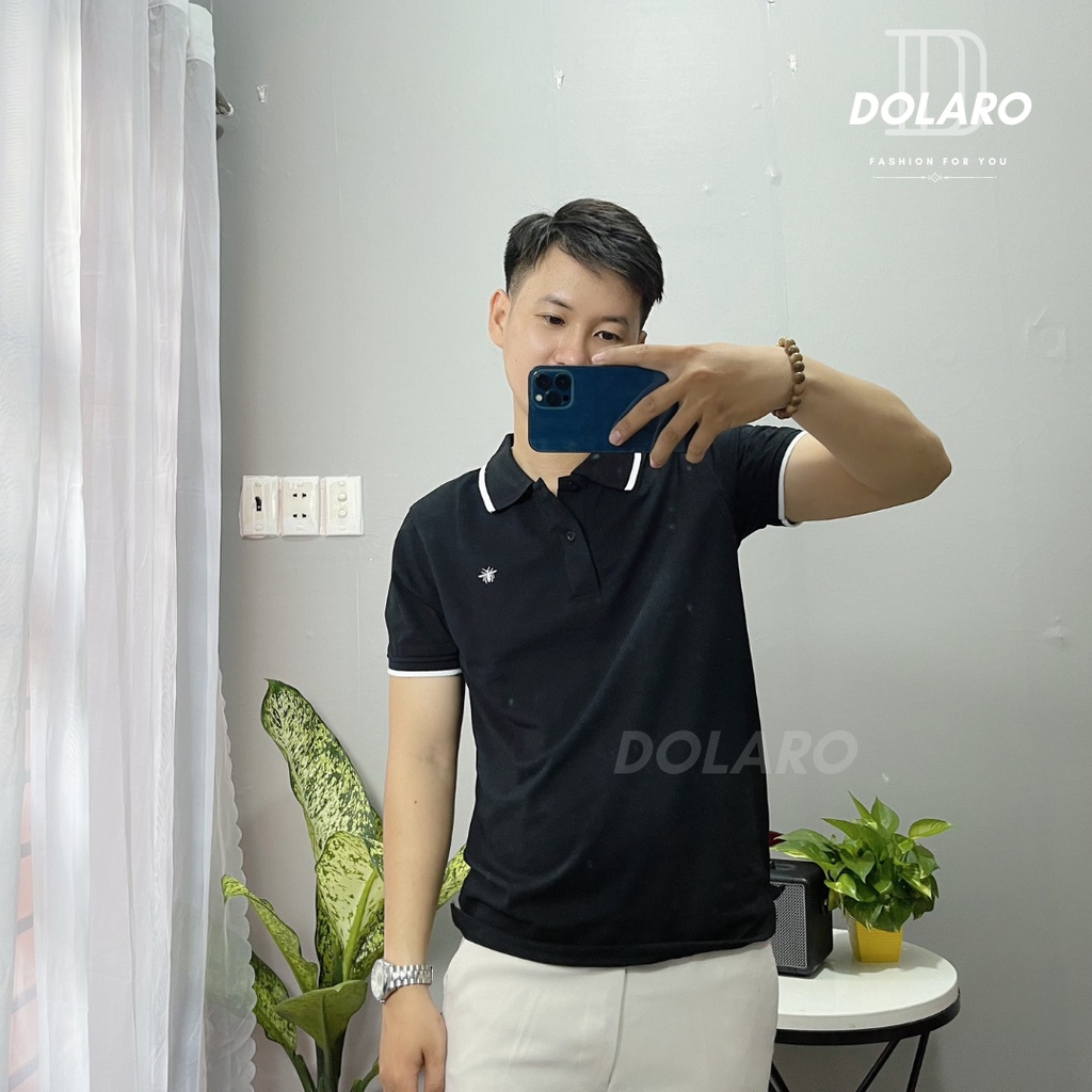 Áo Polo Thêu Ong Nam DOLARO phong cách phù hợp đi học đi chơi hay làm việc