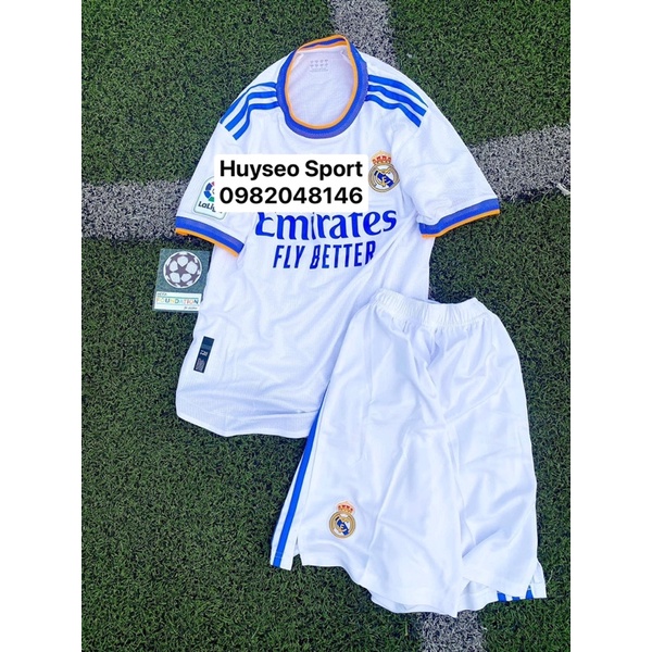 Set quần áo bóng đá CLB Real Madrid 2021/2022 - Vải gai thái