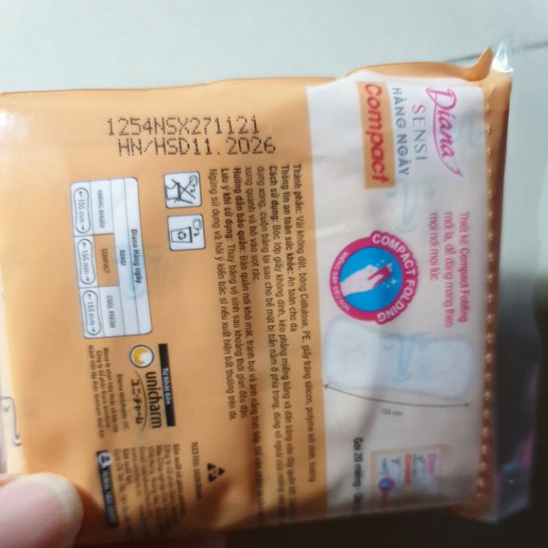 💥GÓI 6 MIẾNG BVS HÀNG NGÀY COMPACT GẬP SIÊU GỌN