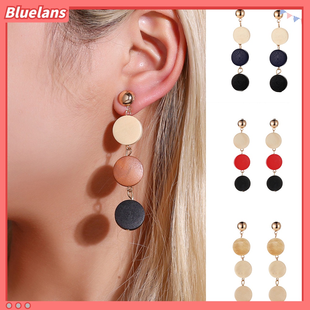 Đôi Bông Tai Họa Tiết Hình Học Kiểu Dáng Trẻ Trung Cho Nữ