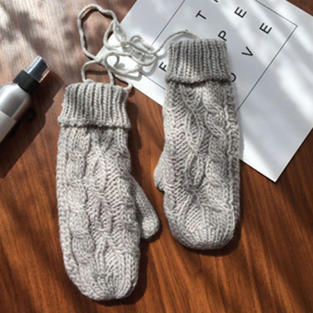 Đôi Găng Tay Len Dày Giữ Ấm Mùa Đông Dành Cho Nữ Sinh