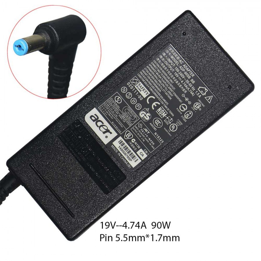 (ADAPTER) SẠC LAPTOP ACER 19V-4.74A (90W) kích thước đầu ghim (5.5 x 1.7 mm)