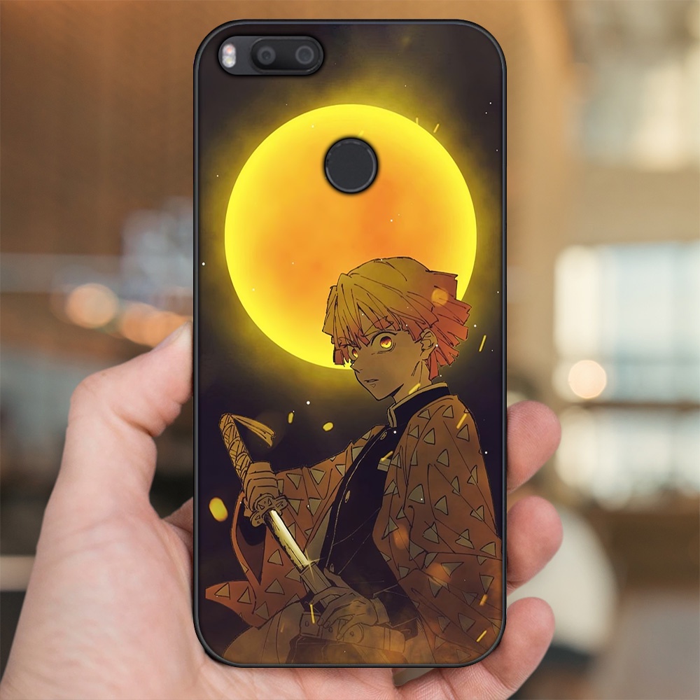 Ốp lưng Xiaomi Mi A1, Mi 5X viền đen in hình Zenitsu Kimetsu no Yaiba