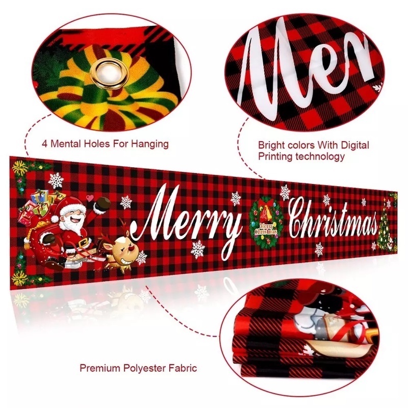 Dây Cờ Treo Tường Trang Trí Giáng Sinh / Năm Mới Cỡ Lớn 300cm