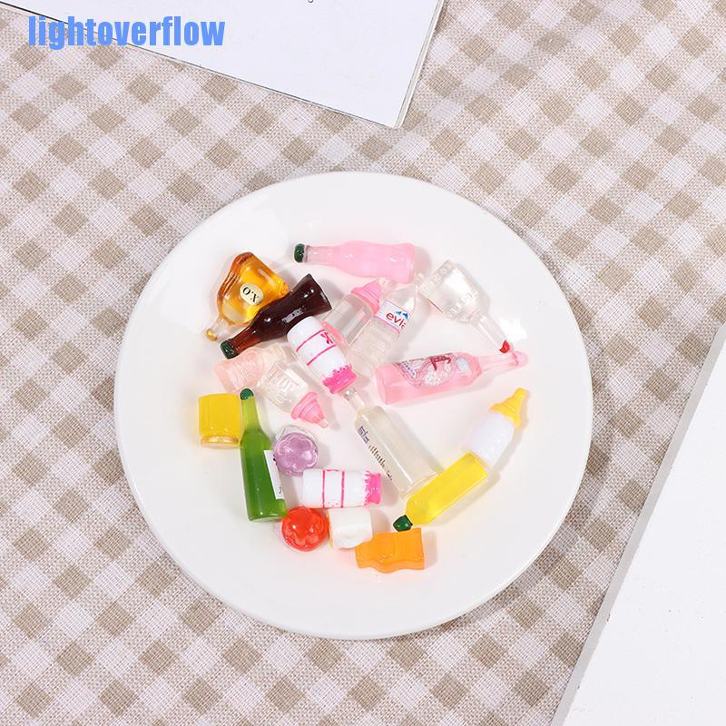 Set 10 Mô Hình Chai Rượu Vang Mini Bằng Nhựa Dùng Để Trang Trí Nhà Búp Bê