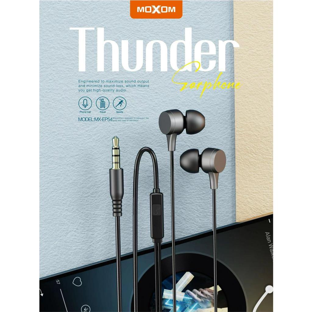 Tai Nghe Nhét Tai Có Dây MOXOM EP54 Âm Thanh Nổi, Chống Ồn, Tích Hợp Micro, Jack 3.5mm dài 1,2m
