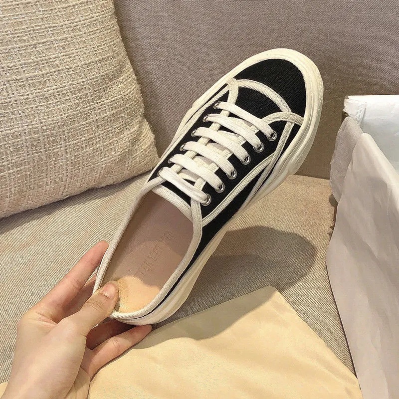 MURIOKI Women's canvas shoes slip-on casual shoes