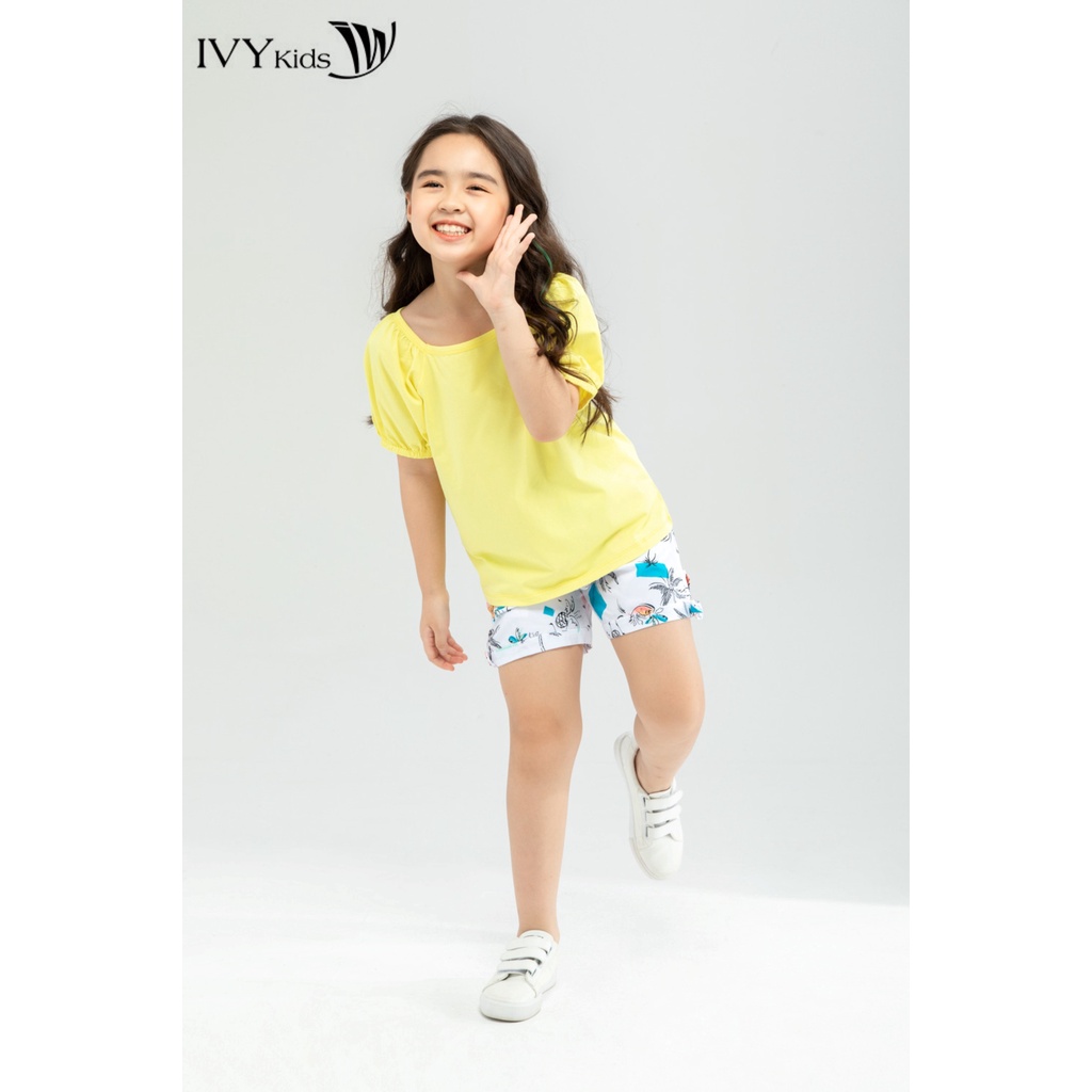 Áo thun bé gái cổ thuyền IVY moda MS 57G1296
