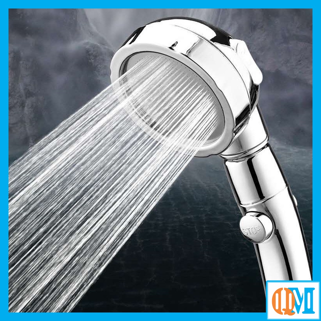 Đầu vòi hoa sen tăng áp 3 chế độ nước- xoay 360 độ mạ bạc cao cấp