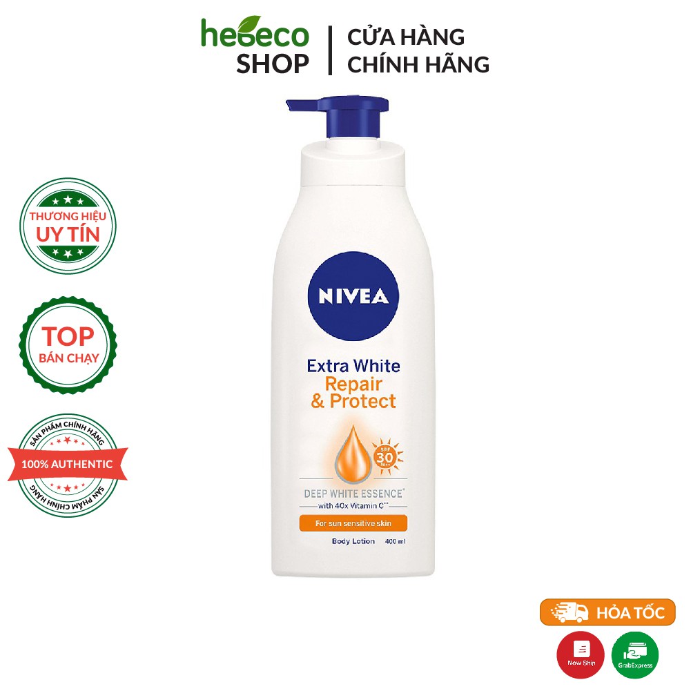 Sữa Dưỡng Thể Sáng Da Hỗ Trợ Phục Hồi, Chống Nắng Nivea Extra White Repair & Protect Body Lotion SPF30 - Hàng Chính Hãng