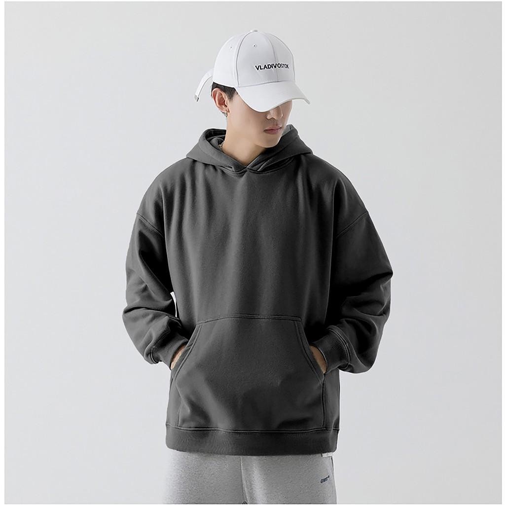 Áo Hoodie Nỉ bông TRƠN màu Xám xanh Rêu Đen Nam nữ unisex HOODIE TRƠN
