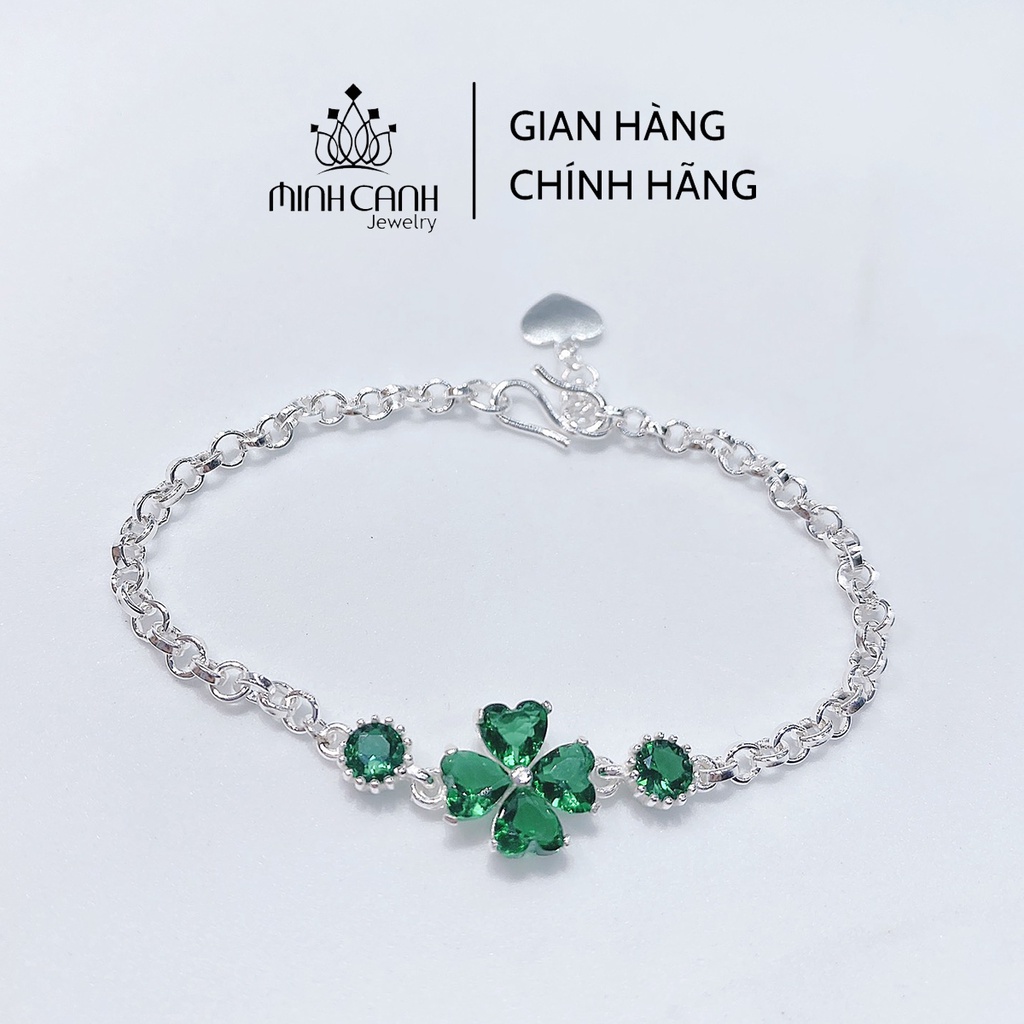 Lắc Tay Bạc Cỏ 4 Lá Nhiều Màu Đem Lại May Mắn Minh Canh Jewelry