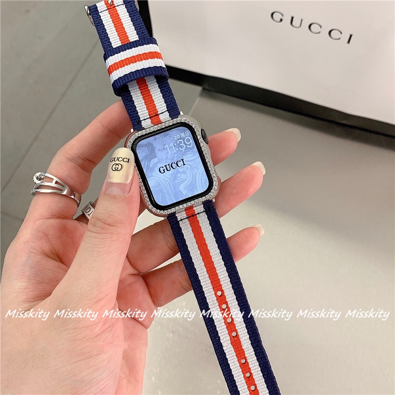 Dây Đeo Bằng Vải Dù Canvas Cho Đồng Hồ Thông Minh Apple Watch Series 7 6 SE 5 4 3 2 1 41mm 45mm 40mm 44mm 42mm